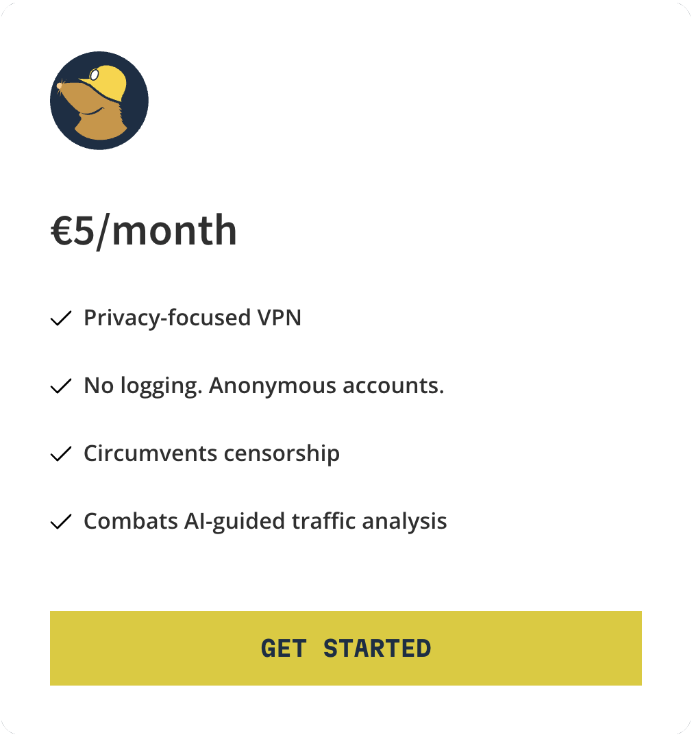 Mullvad's pricing is one number, not a comparison chart